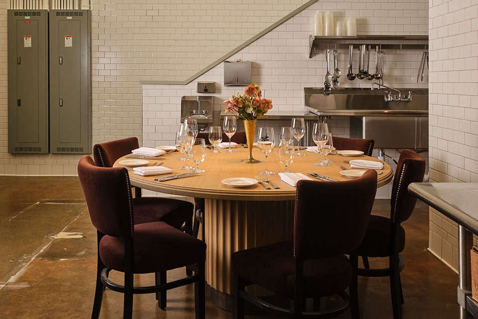 Interior of Felicia Suzanne's Restaurant featuring elegant table settings, warm lighting, and classic Southern decor